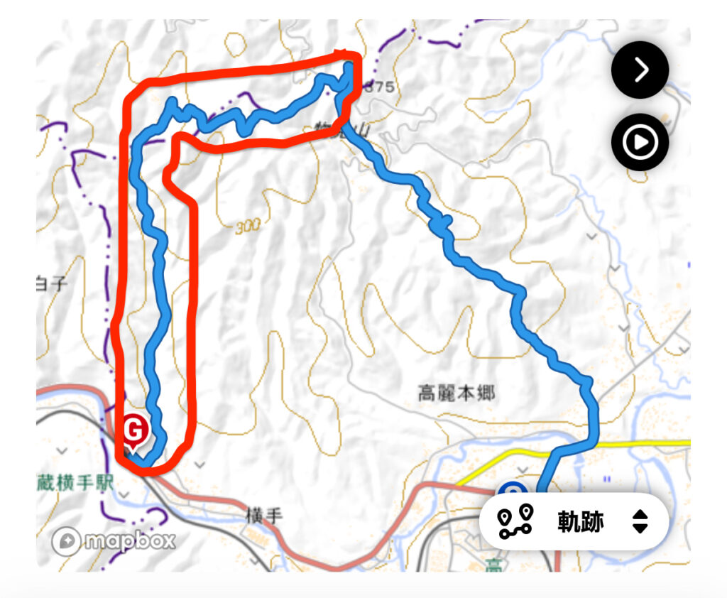沢沿いルート → 武蔵横手駅