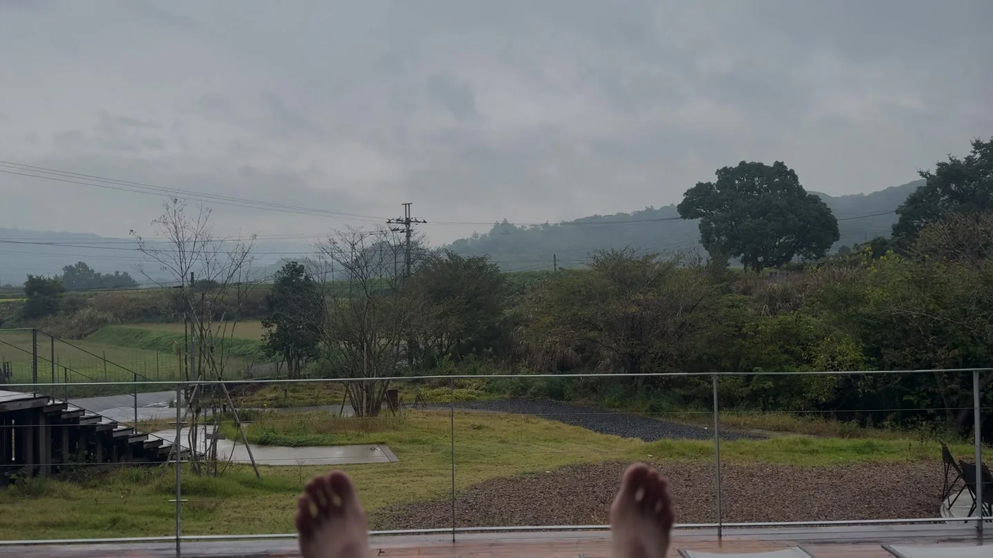 里山を一望する外気浴